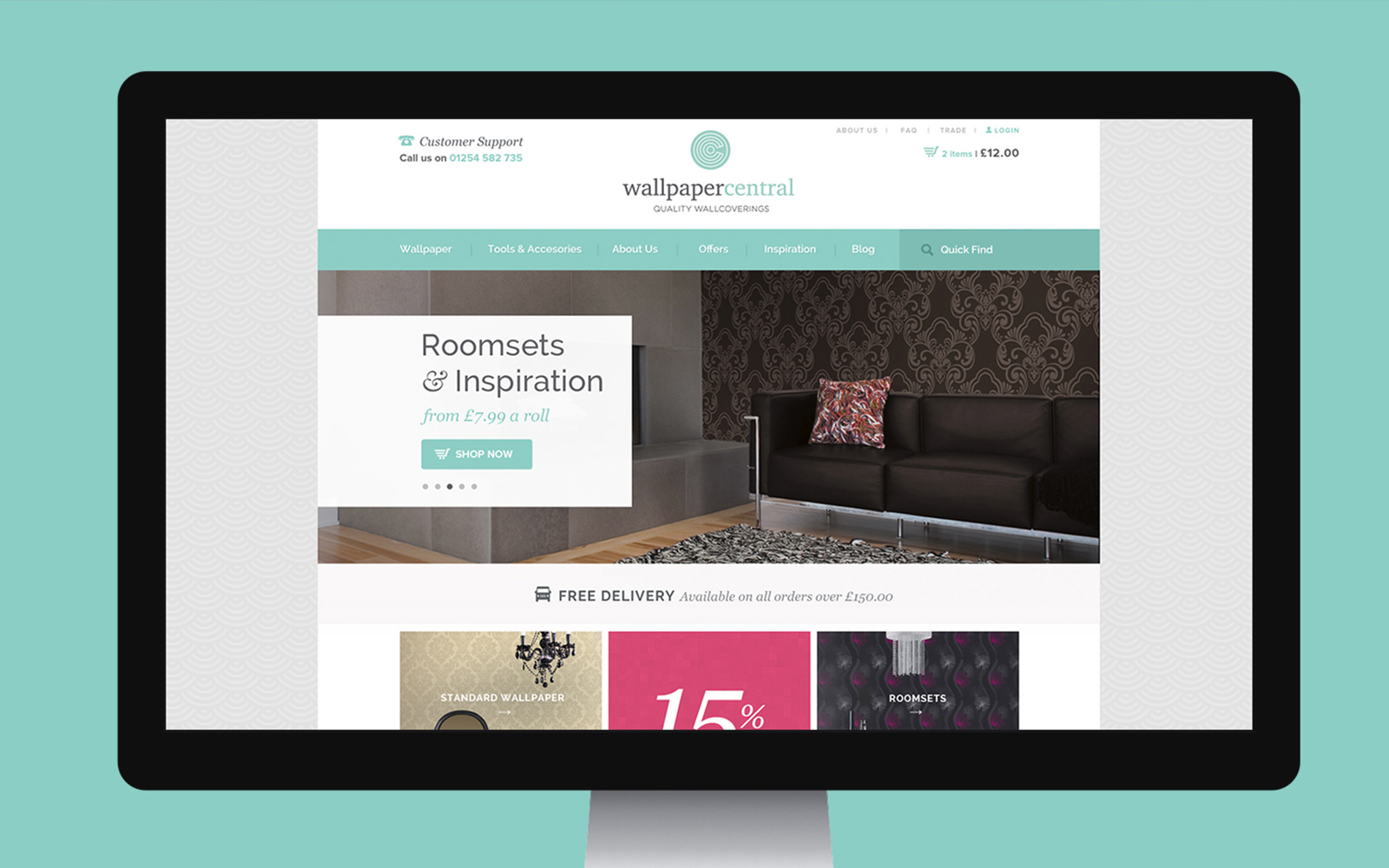 E-commerce website for Wallpaper Central